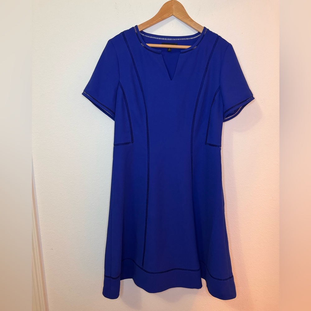 Banana Republic 14 Tall Royal Blue Short Sleeve Dress